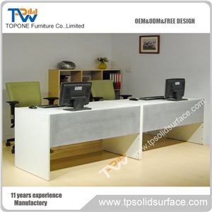Hot Selling Best Price Composite Stone Office Desk White Color Office Tabletop