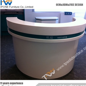 Impressive U-Shaped Solid Surface/Man-Made Stone Solid Surface 6 Person Workstation Furniture