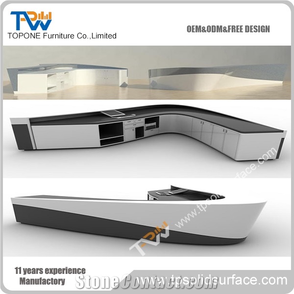 Interior Furniture Solid Surface Elegant Reception Desk Counter,Reception Desk for Office Furniture