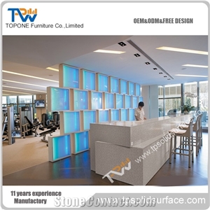 L Shape Front Desk with Marble Table Tops , Modern Design Office Reception Counter Tops