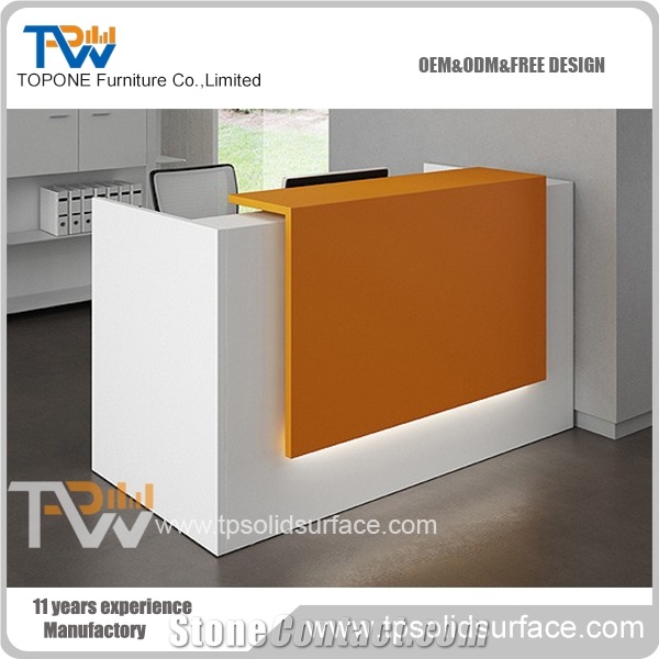 L Shape Oem or Odm Corian Solid Surface Reception Counter Design, Artificial Marble Stone Office Reception Desk Design for Sale