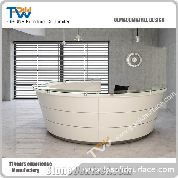 Luxurious Joinery Solid Surface/Man-Made Stone Fancy Beauty Salon Reception Desk