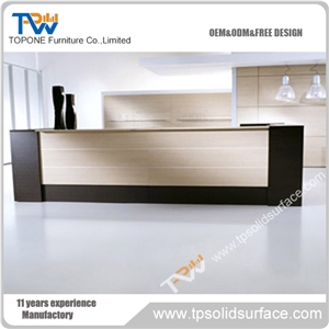 Luxury Yacht Design Solid Surface/Man-Made High Gloss Reception Desk