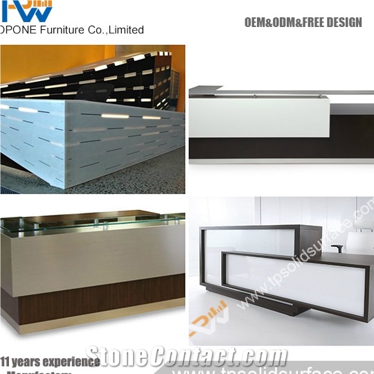 Metal Wood Circle Screen Mobile Reception Desk From China