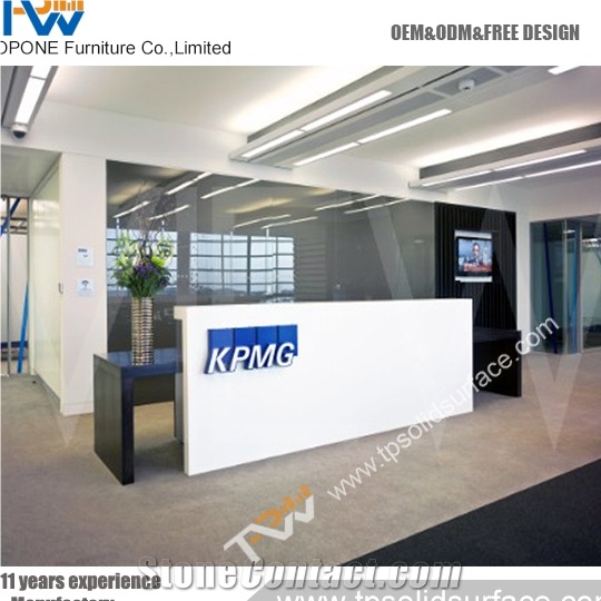 Mixing Color Combination Solid Surface/Man-Made Stone Cultured Marble Reception Counter