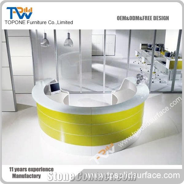 Mixing Color Combination Solid Surface/Man-Made Stone Cultured Marble Reception Counter