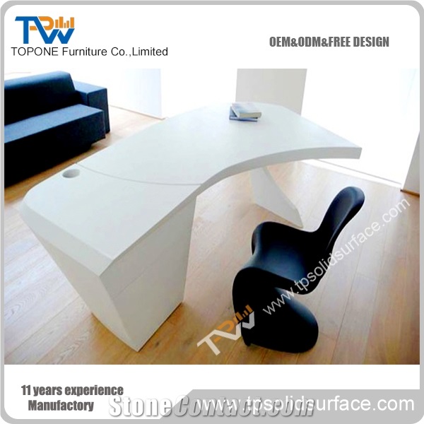 Modern Corian Desk, Italy Office Table Design, Corian Office Table