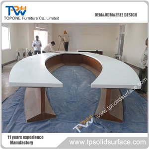 Modern Design High Quality Solid Surface Table Tops / Quartz Table Tops / Reception Desk