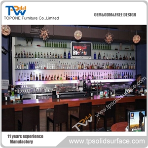 Modern Elegant Solid Surface Top Artificial Marble Stone Bar Counter,Glossy White Bar Counter Design