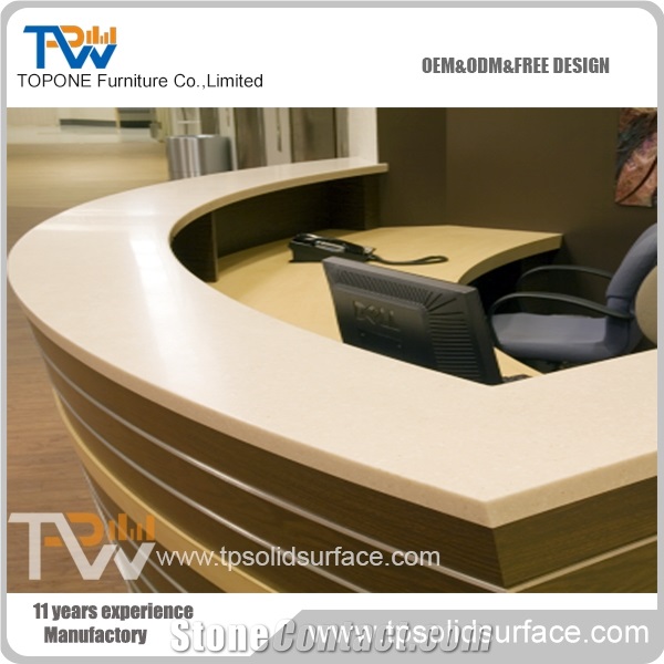 Modern Executive Solid Surface Half Circle Design Office Desk