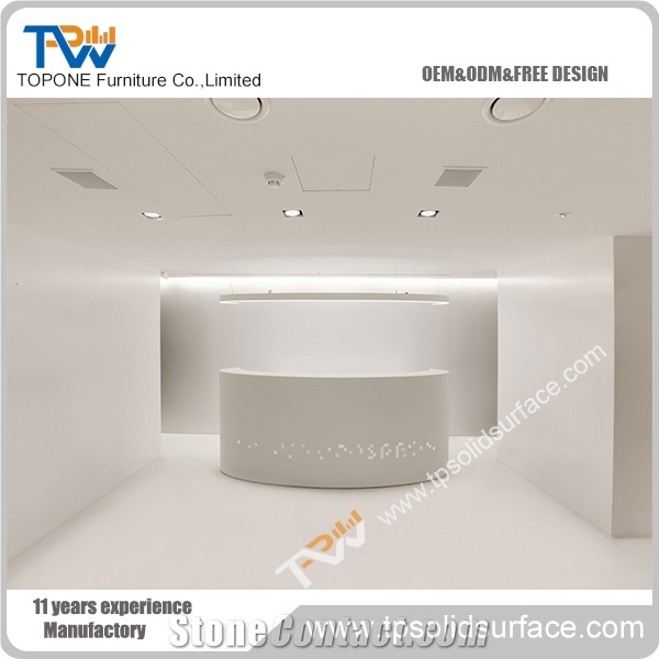 Modern Hospital Front Desk Solid Surface Artificial Marble Beauty