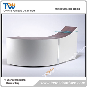 Modern Hospital Front Desk Solid Surface/Artificial Marble Beauty Salon Reception Desks