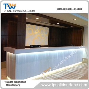Modern Look Glossy Finish Solid Surface/Man-Made Stone Retail Desk