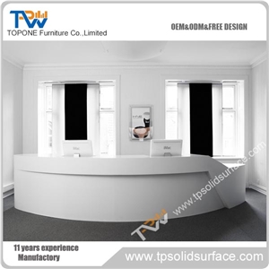 Modern Look Round Shape Solid Surface/Artificial Marble Beauty Salon Reception Desks