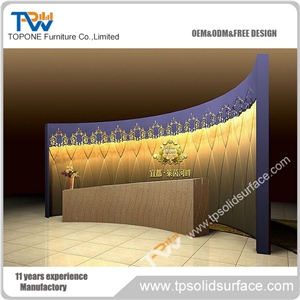Modern Rounded Shape Design Solid Surface/Artificial Marble Cash Wrap Counter