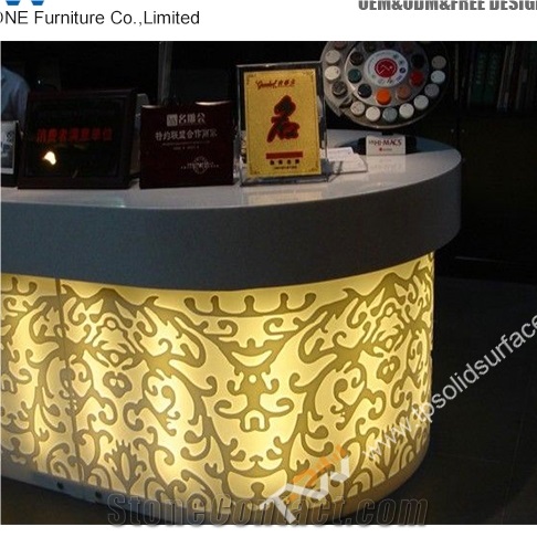 Modern Salon Solid Surface/Man-Made Stone Cash Counter Furniture