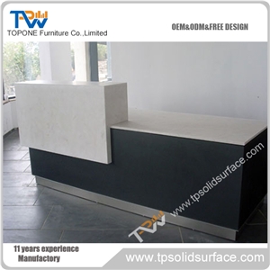Monolithic Shape Solid Surface/Man-Made Stone Cashier Counter for Restaurant
