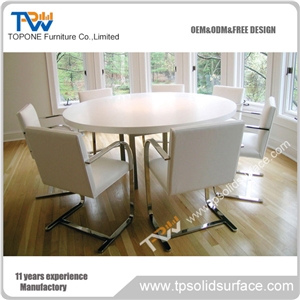 New Design Solid Surface Acrylic Round Coffee Tables and Chairs for Sale, Chinese Factory Supply