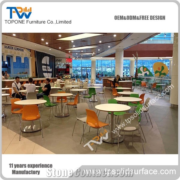 New Design Solid Surface Acrylic Round Coffee Tables and Chairs for Sale, Chinese Factory Supply