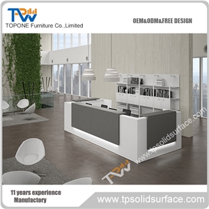 New Design Top Quality White Artificial Marble Office Reception Desk for Office, Office Reception Counter Furniture Chinese Factory