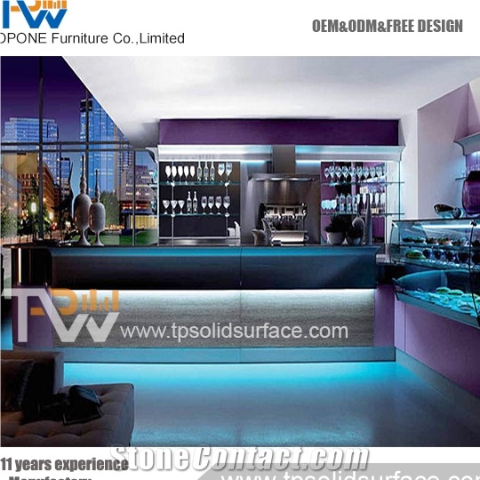 Nightclub Led Commercial Bar Counters Furniture Set with Good Price Stone Table Tops