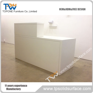 Noble Thermoforming Shape Solid Surface/Man-Made Stone Receptionist Table