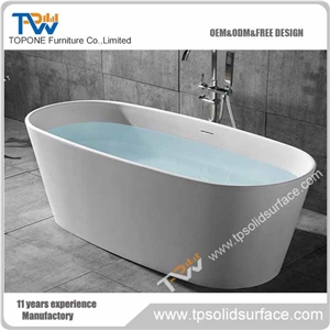 Oem White Free Standing Corian Acrylic Solid Surface Resin Bath Tub, Artificial Marble Cast Stone Bathtubs with Facotry Price and High Gloss Surface