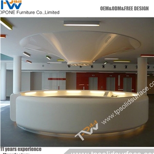 Personalised Lettering Design Solid Surface/Man-Made Stone Solid Surface Hair Salon Reception Desks