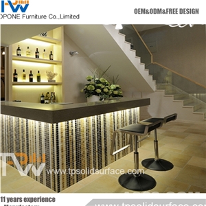 Popular Acrylic Solid Surface Led Light Wine Bar Counter Table Furniture