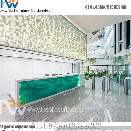 Practical First Grade Solid Surface Bank Reception Desk