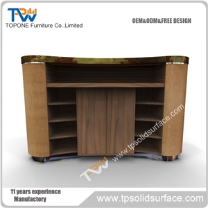 Professional Factory Buffet Win Luxury Bar Counter Table Top Design, Artifcial Stone Desk Top for Sale