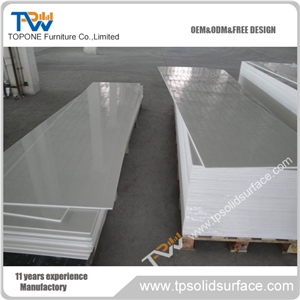 Qualified Corian Glacier White Acrylic Solid Surface Sheets, Pure Acrylic Solid Surface, Solid Surface Sheets Factory