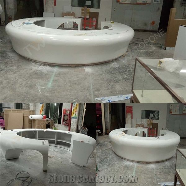Round Special Design White Artificial Marble Shopping Mall ...

