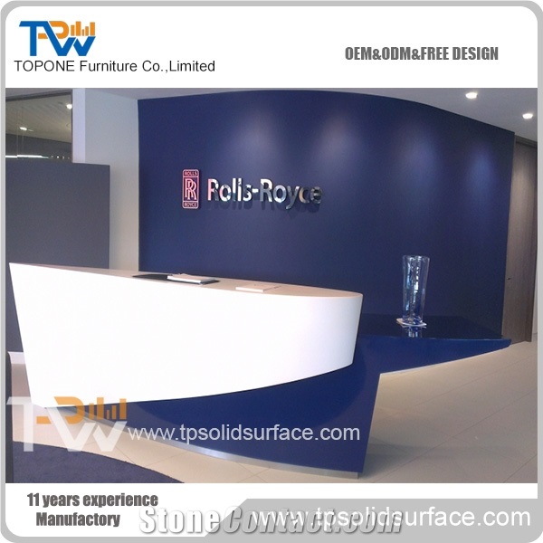 Rounded Modern Shape Solid Surface/Man-Made Stone Solid Surface Circle Desk