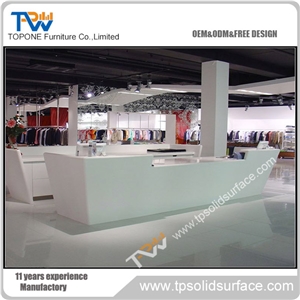 Rounded Shape Solid Surface/Artificial Marble Curved Reception Desk Furniture