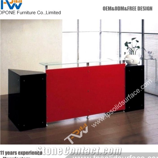 Rounded Shape Solid Surface/Man-Made Stone Artificial Marble Front Desk 1 Set
