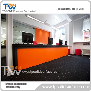 Semi-Round Luxury High Reception Desk Modern Office for Telus Mobility Main Floor