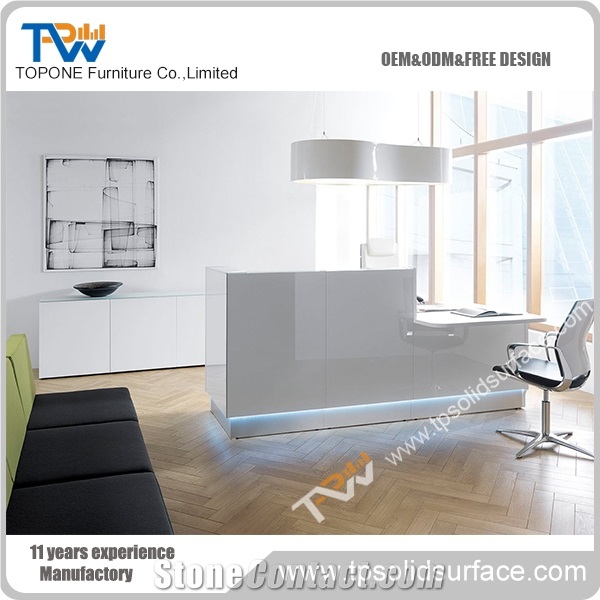 Small Size Design Artificial Marble Stone Reception Desk for Sale, Solid Surface Reception Tables for Sale