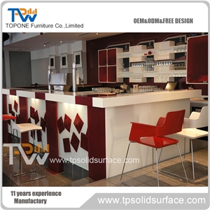 Small Solid Surface Restaurant Bar Counter Design