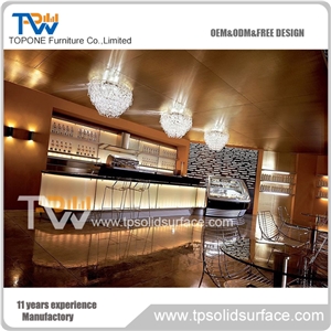 Small Solid Surface Restaurant Bar Counter Design