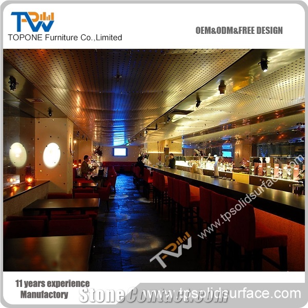 Solid Surface Counter Top Decorative Panel for Cheap Lighted Bar Counter