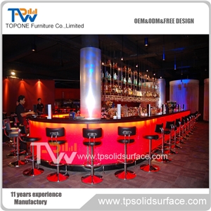 Solid Surface Counter Top Decorative Panel for Cheap Lighted Bar Counter
