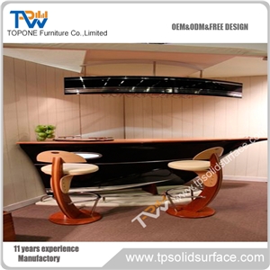 Solid Surface Counter Top Oval Bar Buffet Dinner Counter