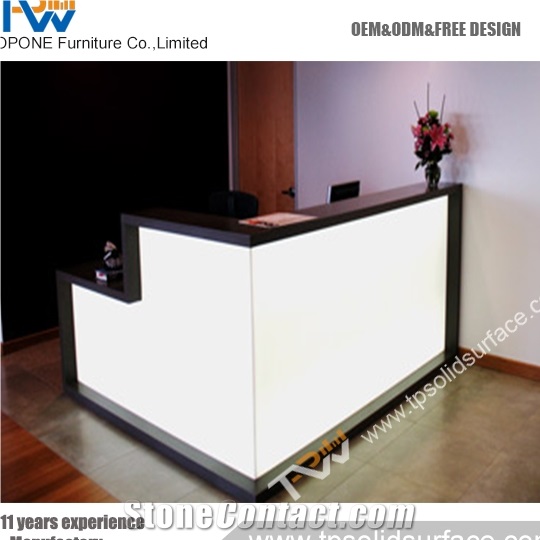 Straight Long Shape Design Solid Surface/Man-Made Design Of Bank Counter