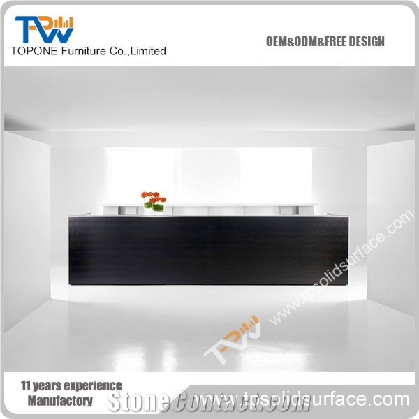 Stylish Cambered Shape Solid Surface/Man-Made Stone Cash Counter Table Design