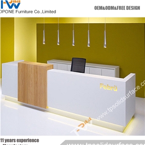 Stylish Embowed Shape Solid Surface/Artificial Marble Hair Salon Reception Desks