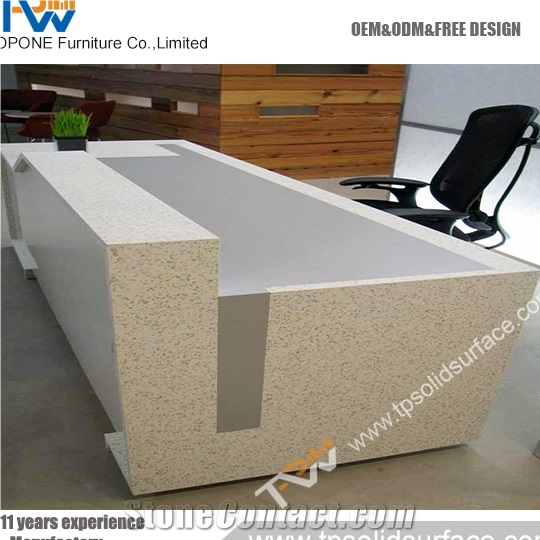 Stylish Oval Shape Design Solid Surface/Artificial Marble Restaurant Reception Desk Furniture
