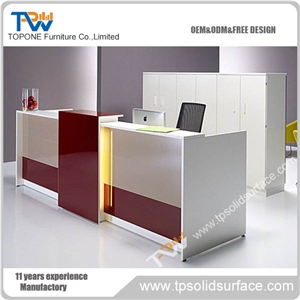 Stylish Yacht Shape Design Solid Surface/Man-Made Stone Beauty Salon Reception Desks