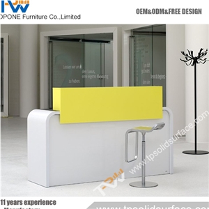 Top Commercial Round Shape Solid Surface/Man-Made Illuminated Reception Desk