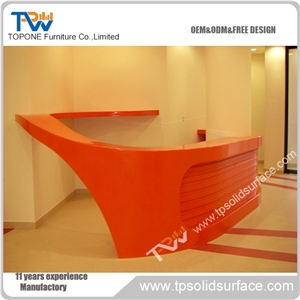 Top Glass Joinery Solid Surface/Man-Made Reception Desk in Dubai